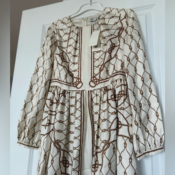 NWT Tory Burch Printed Gathered Silk-twill Maxi Dress - Neutrals $998 00 - Picture 10 of 11